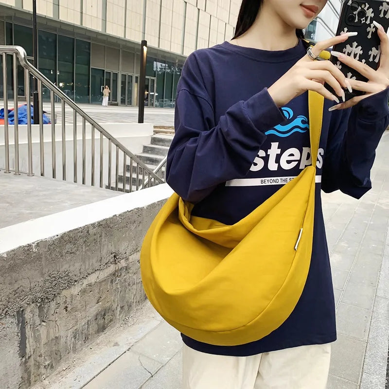 2025 New Extra Big Unisex crossbody bag Large Capacity Casual shoulder bags Solid Hobos big hand bags Nylon Travel Women bags