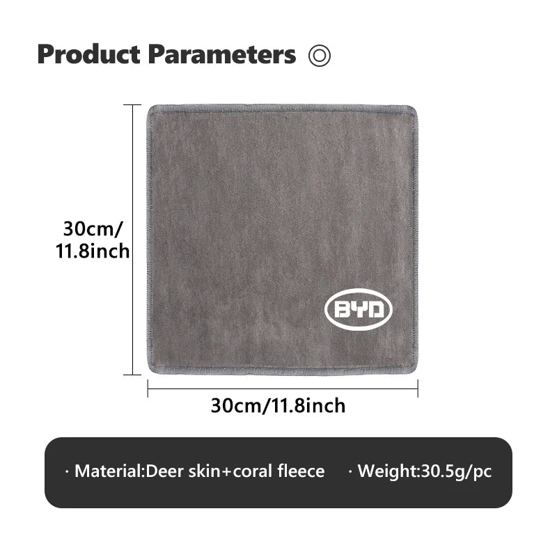 Car Cleaning Cloth Deer Skin Coral Soft Towel Auto Washing Tool Accessories For BYD Tang EV600 Han EV Yuan ATTO Song PLUS Pro