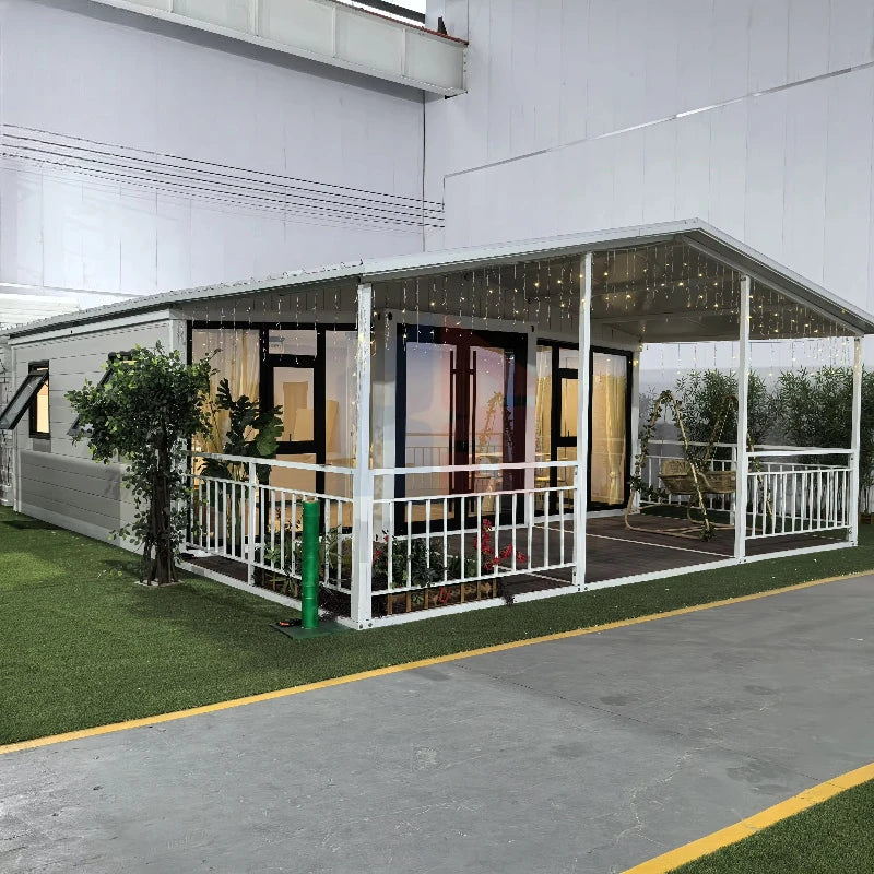 20ft/20ft Expandable Tiny House on Wheels Trailer Slide Outs Ready to Ship Home 2 Bedroom Prefabricated Mobile