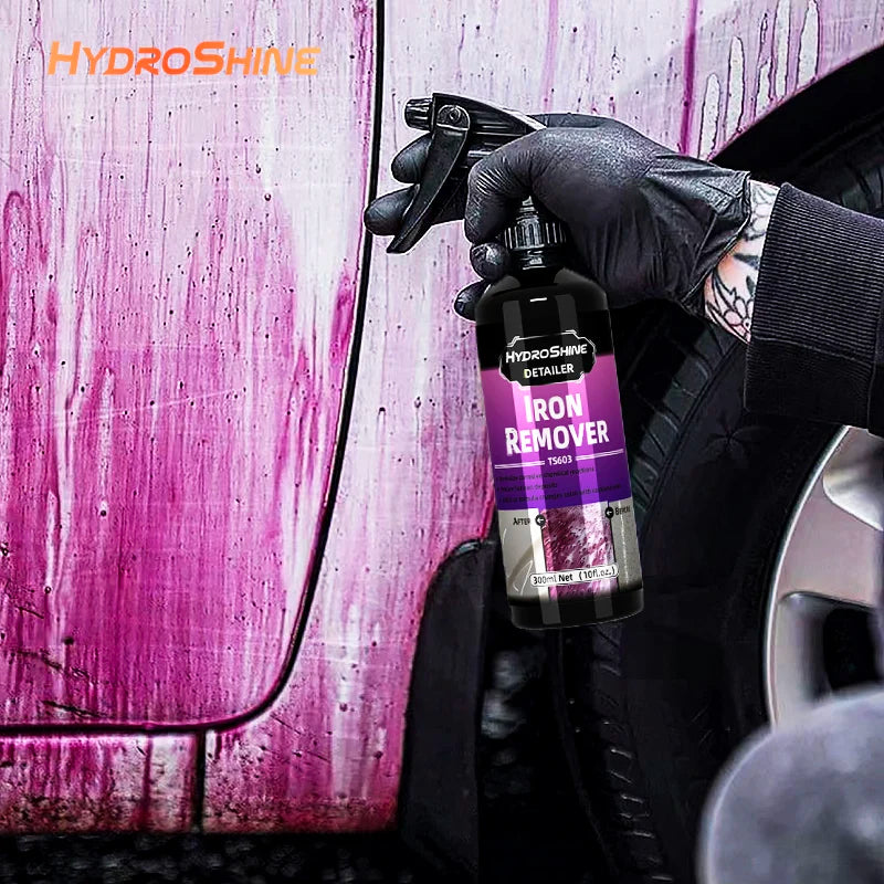 Hydroshine Iron Remover Car Detailing Fallout Spray Decontamination Kit Rust Remover Spray for Brake Rim Metal Surface Particles