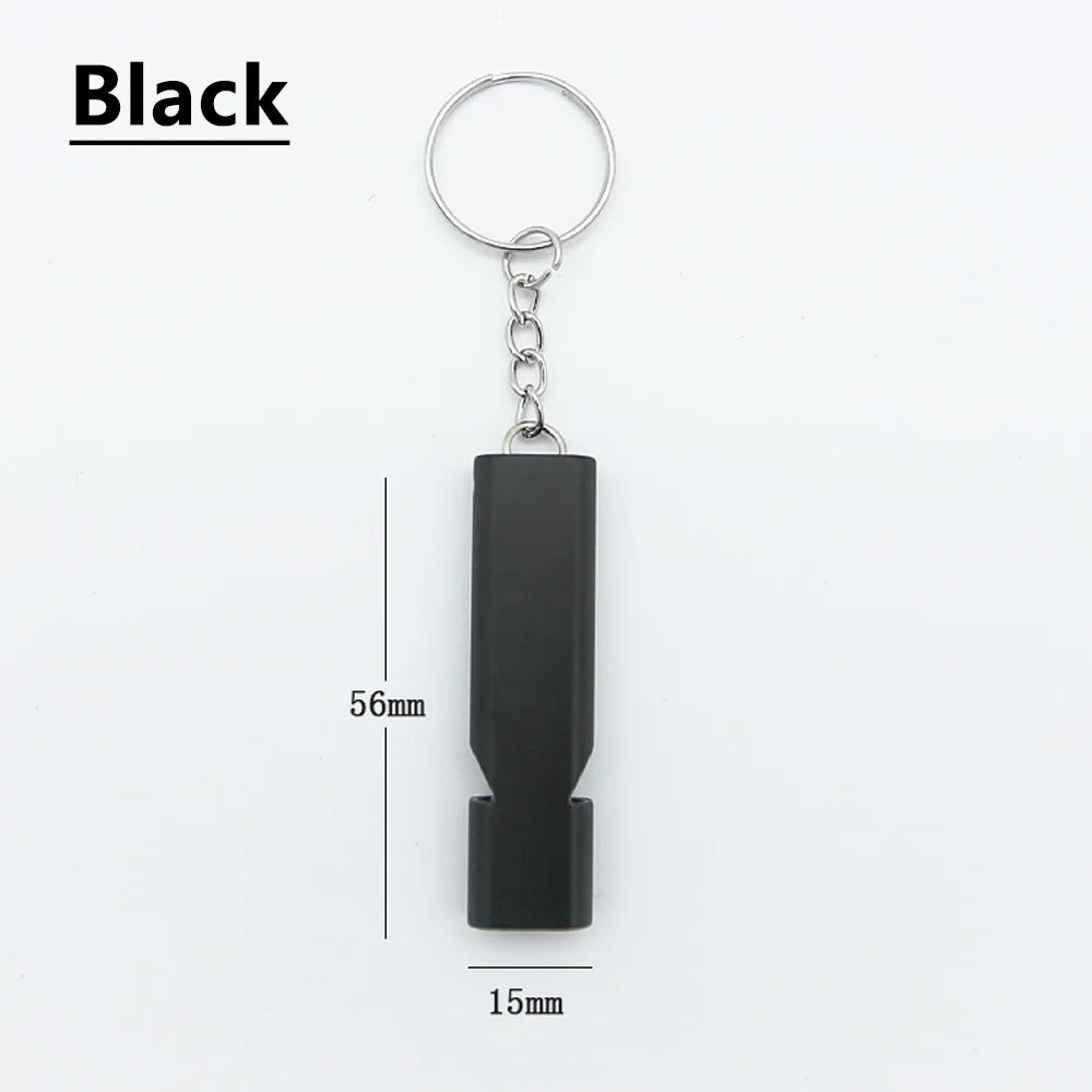 Flat Aluminum Alloy Dual Frequency Survival Whistle Double Tube Outdoor Equipment Equipped EDC Tool