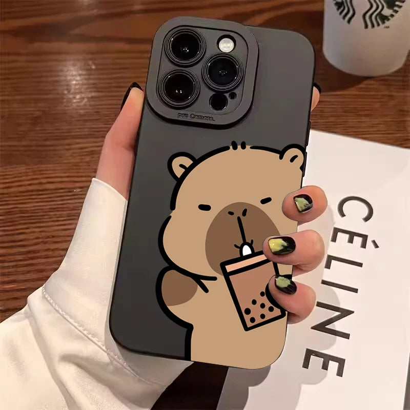 Cartoon Cute Capybara Phone Case For Samsung Galaxy S25 FE S24 S23 S22 Ultra Plus A16 A26 A36 A56 A55 A25 A35 A54 A34 A33 Cover