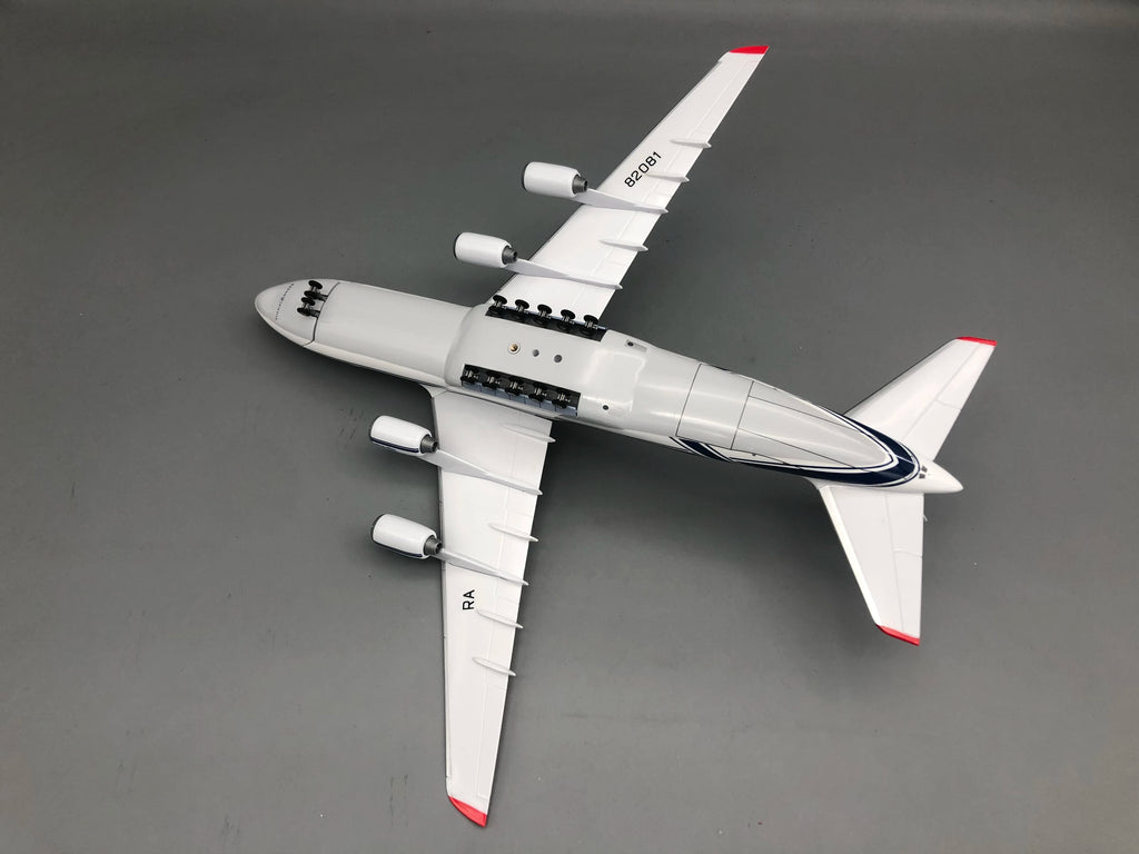 42CM Antonov An-124 Airplane Model Ruslan Volga-Dnepr Airlines resin Diecast Scale Aircraft Nose Open Version Static Collection