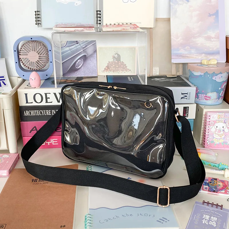 Female Ita Crossbody Bag Womens Oxford Transparent Messenger Bag Girls Cute-Lolita Shoulder Bags Teens Satchels Bag Outdoor Sac