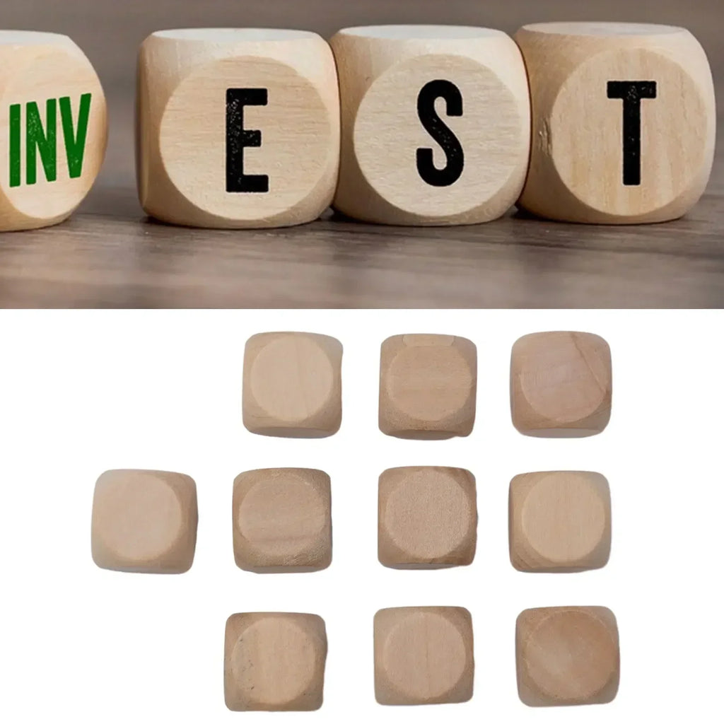 10pcs 8/12/16/20/22/25/28/30mm 6 Sided Blank Wood Dice For Party Family DIY Games Printing Engraving Toys Wood Cube Dices
