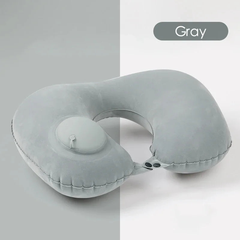 Inflatable Foot Mat Flocking High-speed Train Leg Pillow Portable Inflatable Footstool U-shaped Pillow Portable Car Footstool