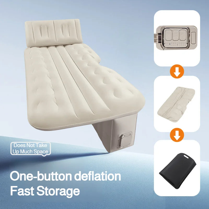 Car Back Electric Inflatable Bed One-touch Inflatable Thick Air Cushion Portable Sleeping Mattress Pad Suitable for Travel