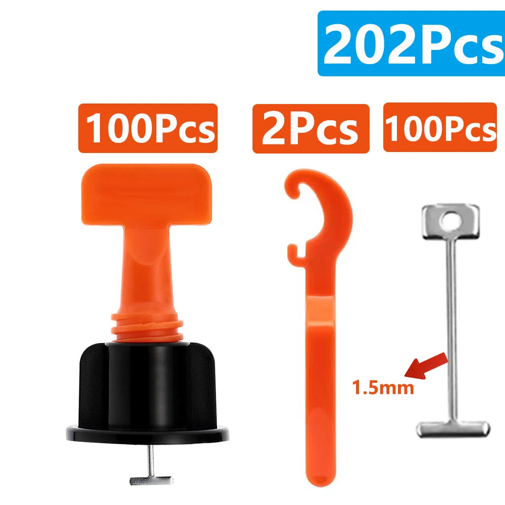 11-204Pcs Ceramic Floor Tile Leveling System Clips Spacers Porcelain Leveler Kit Construction Tools For Tile Laying Wall Fixing