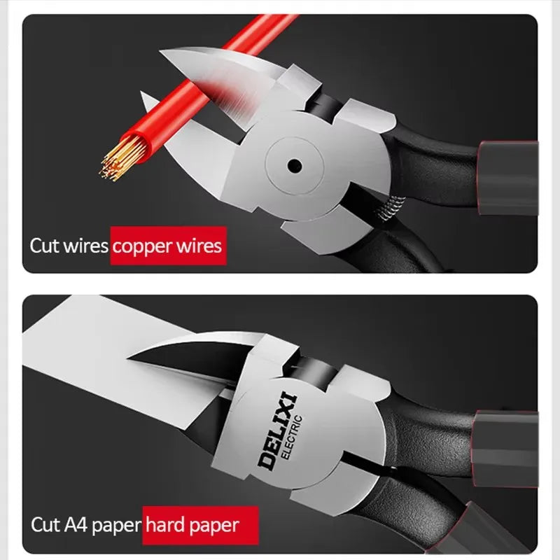 DELIXI ELECTRIC 5/6 Inch Diagonal Cutting Pliers,Chromium Vanadium Steel,Portable Manual Hand Tool for Cutting Copper Wire.