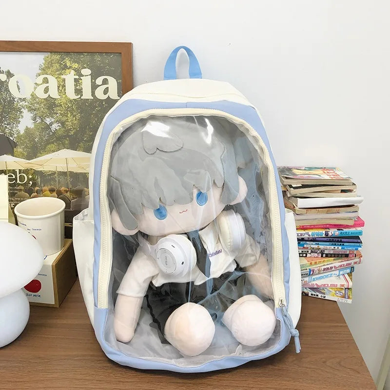 Cute Display Dolls Ita Backpacks High-capacity Transparent Doll School Bags Zipper Doll Rucksack Students