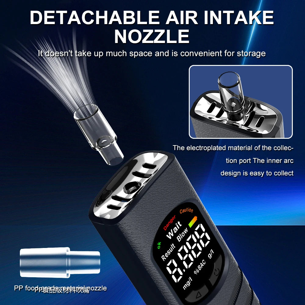 Digital Alcohol Tester Professional Alcohol Detector Breathalyzer Police LCD Display Drunk Driving Tester Long Standby