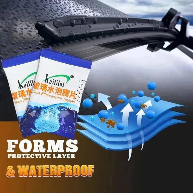 Car Windshield Washer Fluid Tablets Concentrated Effervescent Solid Wiper Glass Cleaner Auto Cleaning Agent Accessories Tool Kit