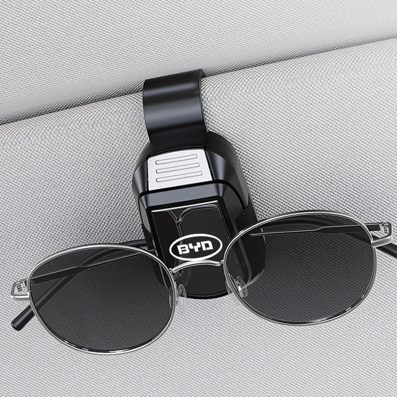 Car Sun Visor Glasses Clip For BYD Atto E6 Tang F3 Song F3R Qing Yuan I3 S7 Mirror Style Sunglasses Holder Frame Car Gadgets ﻿ ﻿