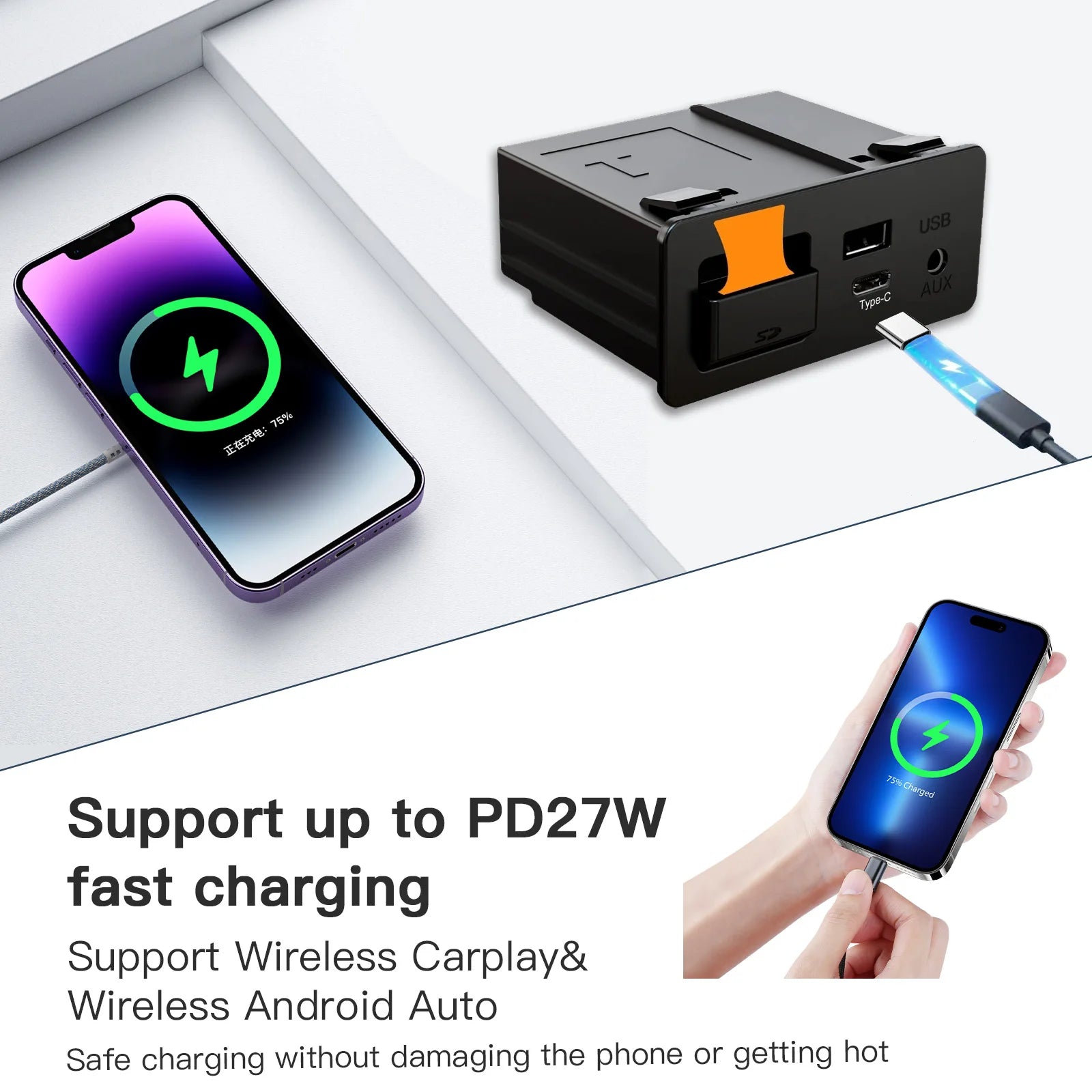 CARABC For Retrofit Mazda 2 3 6 CX3 CX5 CX8 CX9 MX5 Demio Miata TK78669U0C Kit Carplay Android Auto Adapter UBS Hub OEM