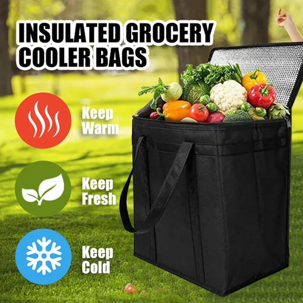 Large Insulated Bag,Insulation Food Delivery Bag,Insulated Reusable Grocery Bags,Reusable Grocery Tote,Soft Cooler Bag