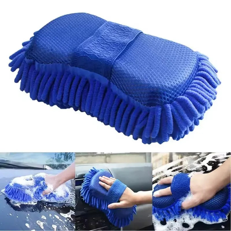 1/2PCS Car Wash Glove Microfiber Chenille Car Wash Sponge Free Care Washing Detailing Brush Pad Multifunction Auto Cleaning Tool