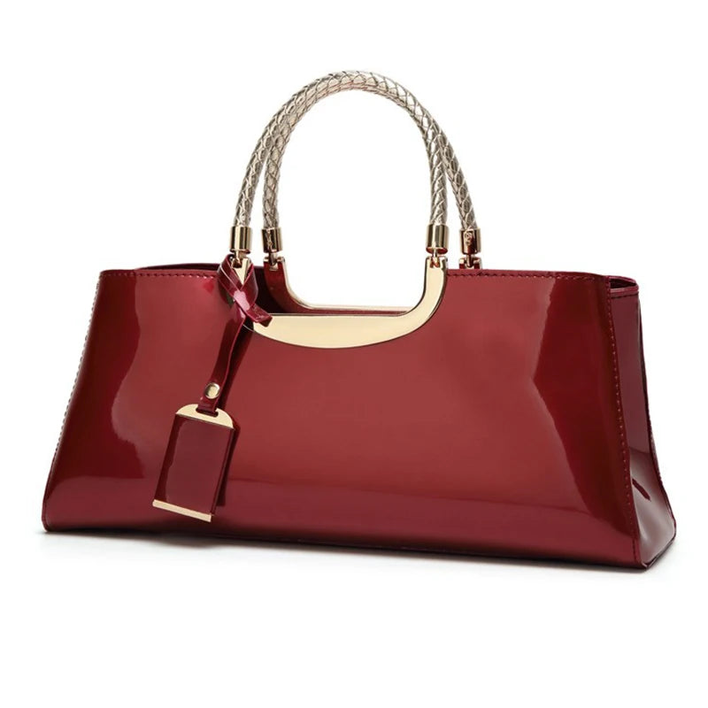 2026 New Trendy Patent Leather Glossy Crossbody Bag, Simple and Versatile Handbag, Women's Evening Bag