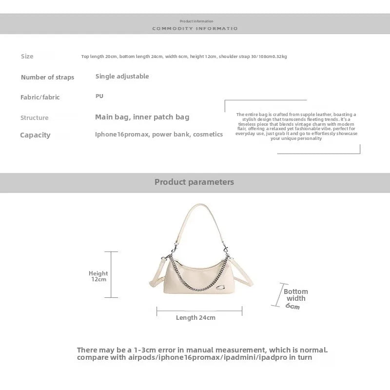 Retro and Simple Portable Jiaozi Bag Women's Spring 2026 New High-grade Textured Wild Shoulder Messenger Bag Gift for Girls.