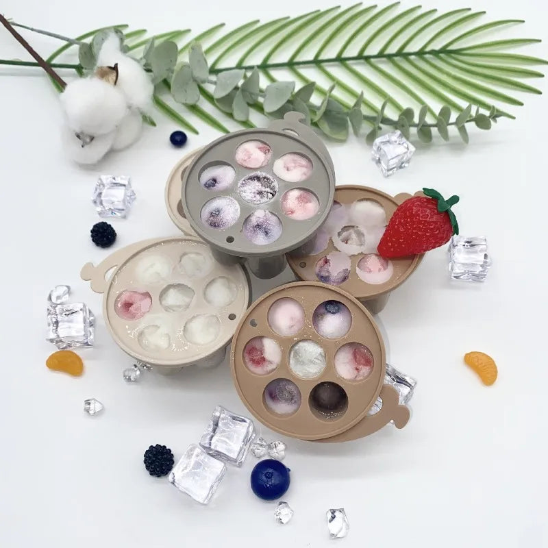 Silicone Baby Fruit Feeder Mini Freezer Tray Fresh Food Chew Bag for Infant Self Feeding Milk Popsicle Molds for Teething Relief