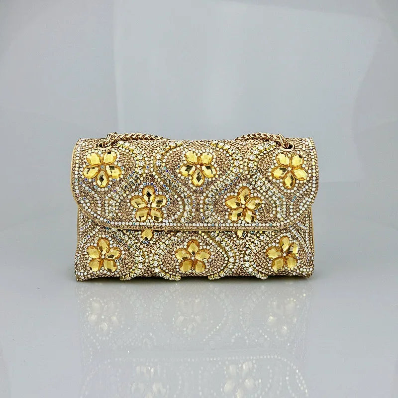New Fashion Celebrity Rhinestone Bag Clothing Alloy Xiaoxiangfeng Shoulder Crossbody Dinner Bag