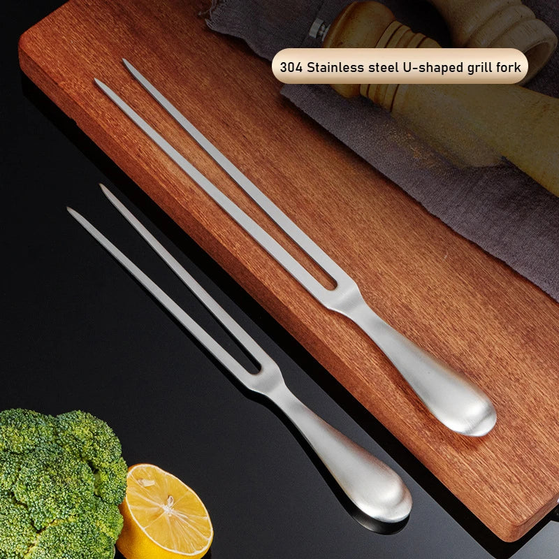 304 Stainless Steel Meat Carving Forks 11in BBQ Serving Tools - Durable Ergonomic - Perfect for Kitchen Roasting Grilling Prep