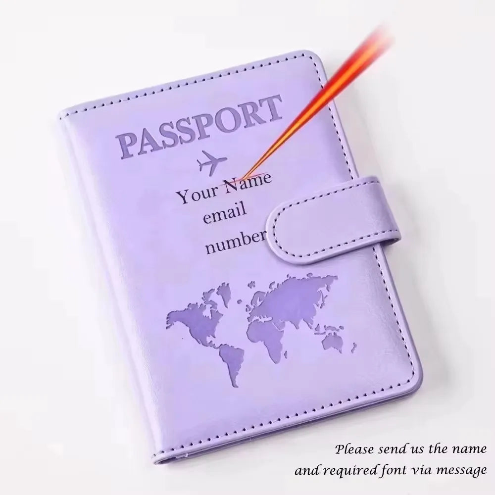 Custom Customized Passport Cover with Name  for Couple ID Bank Card PU Leather Passport Case Travel Accessories