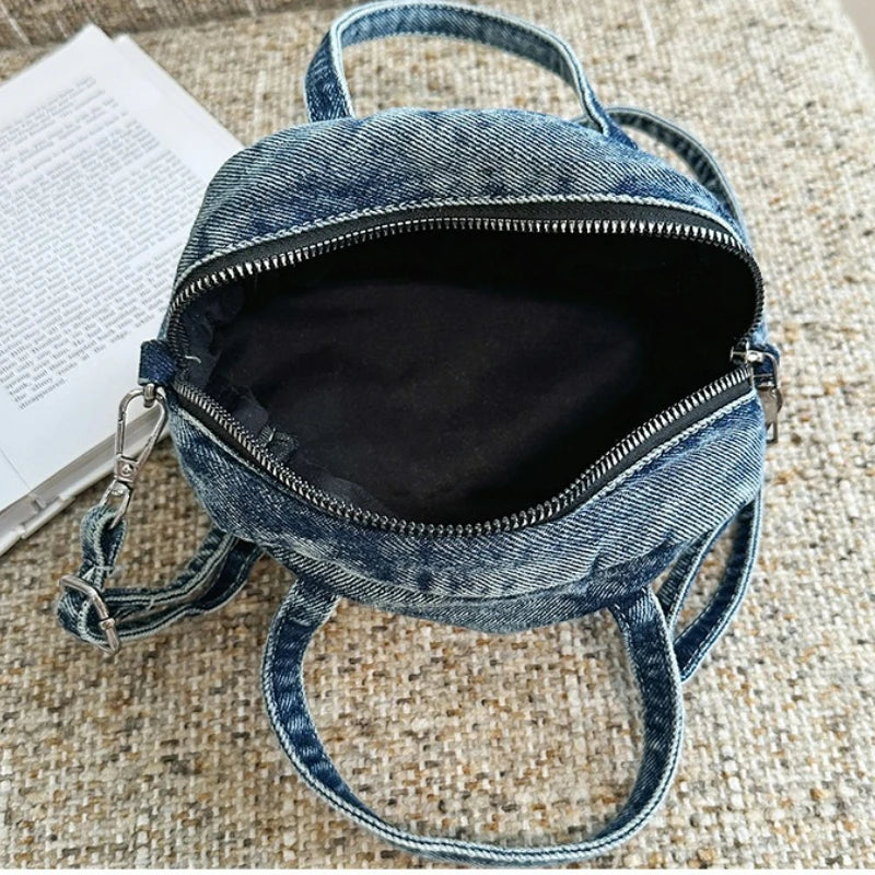 New Korean Style Mini Crossbody Bag Fashion Denim Shoulder Bag for Teenage Girl Relaxing and Versatile Travel Bag