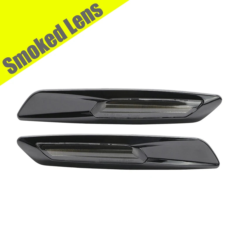 2Pcs Black Shell LED Side Turn Signal Light For BMW E81 E82 E87 E88 2001-2003 E90 E91 E92 E93 2005-2013 E60 E61 X1-E84 X3-E83