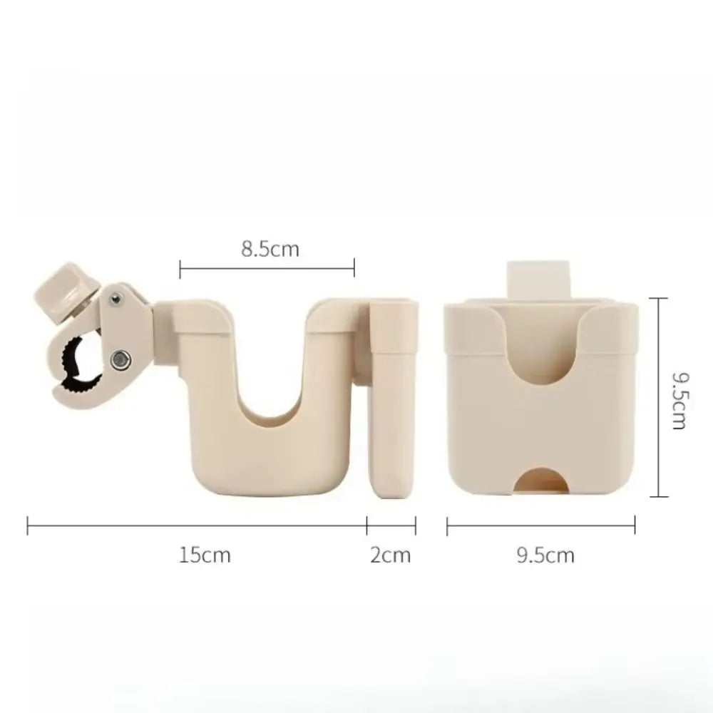 Plastic Pram Cup Holders Anti-Slip 2-in-1 Function Wheelchair Drink Holder Adjustable Universal Stroller Bottle Holder Outdoor