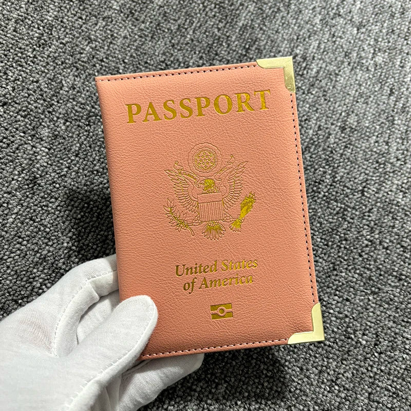USA Passport Cover Travel Wallet Women Pink Passport Holder Designer Travel Passport Case Pouch Pasaporte
