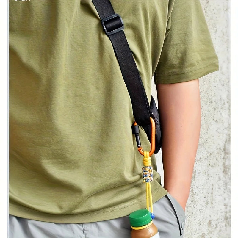 1PC Outdoor Water Bottle Holder Paracord Hook Hiking Backpack Cup Carrier Hand Woven Lanyard Carabiner Accessory Camping Gear