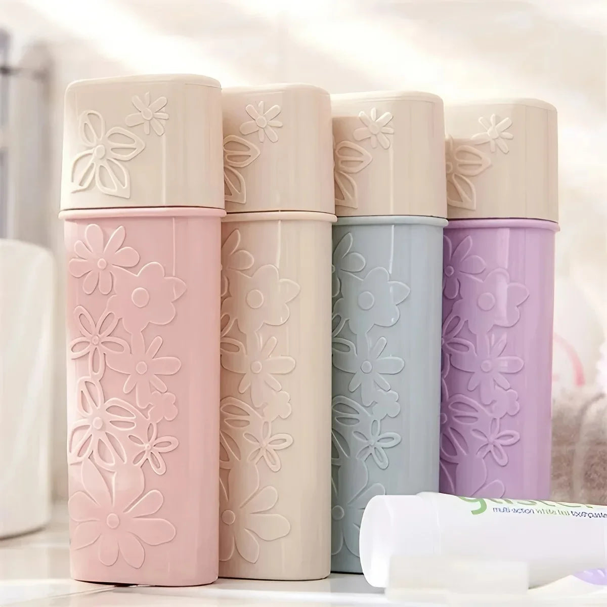 1PC Toilet toothbrush box portable travel plastic with cover