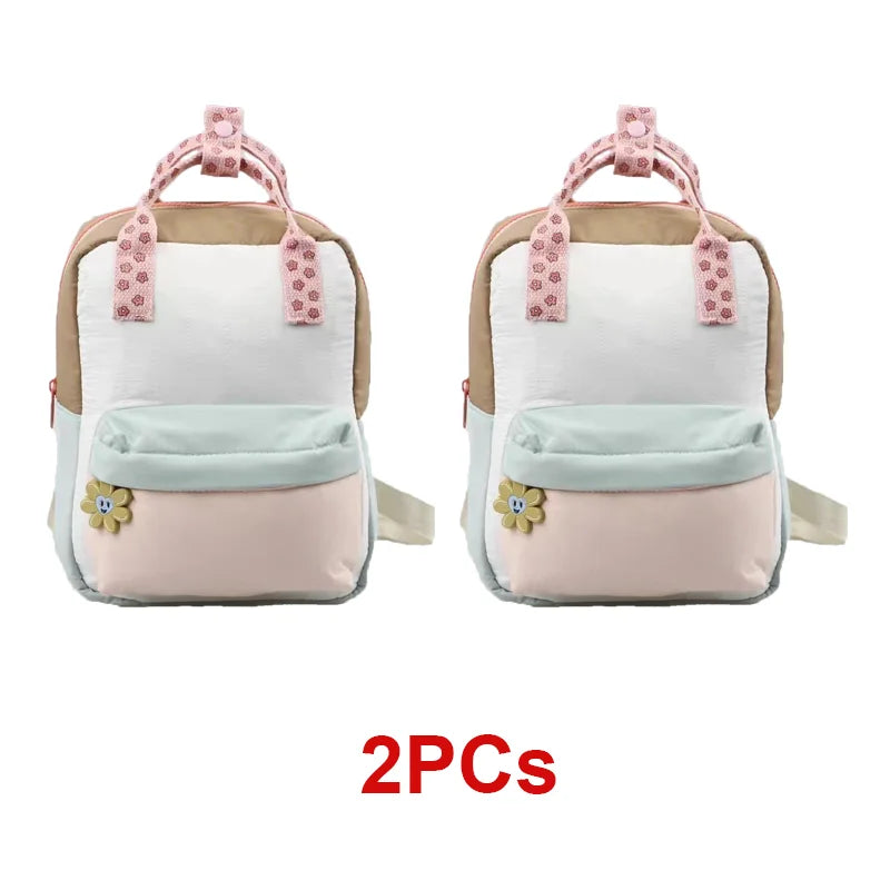 Lightweight Children's Backpack with Cute Sunflower Pendant Colorful Design School Bag for Girls Boys Portable Kids Shopping Bag