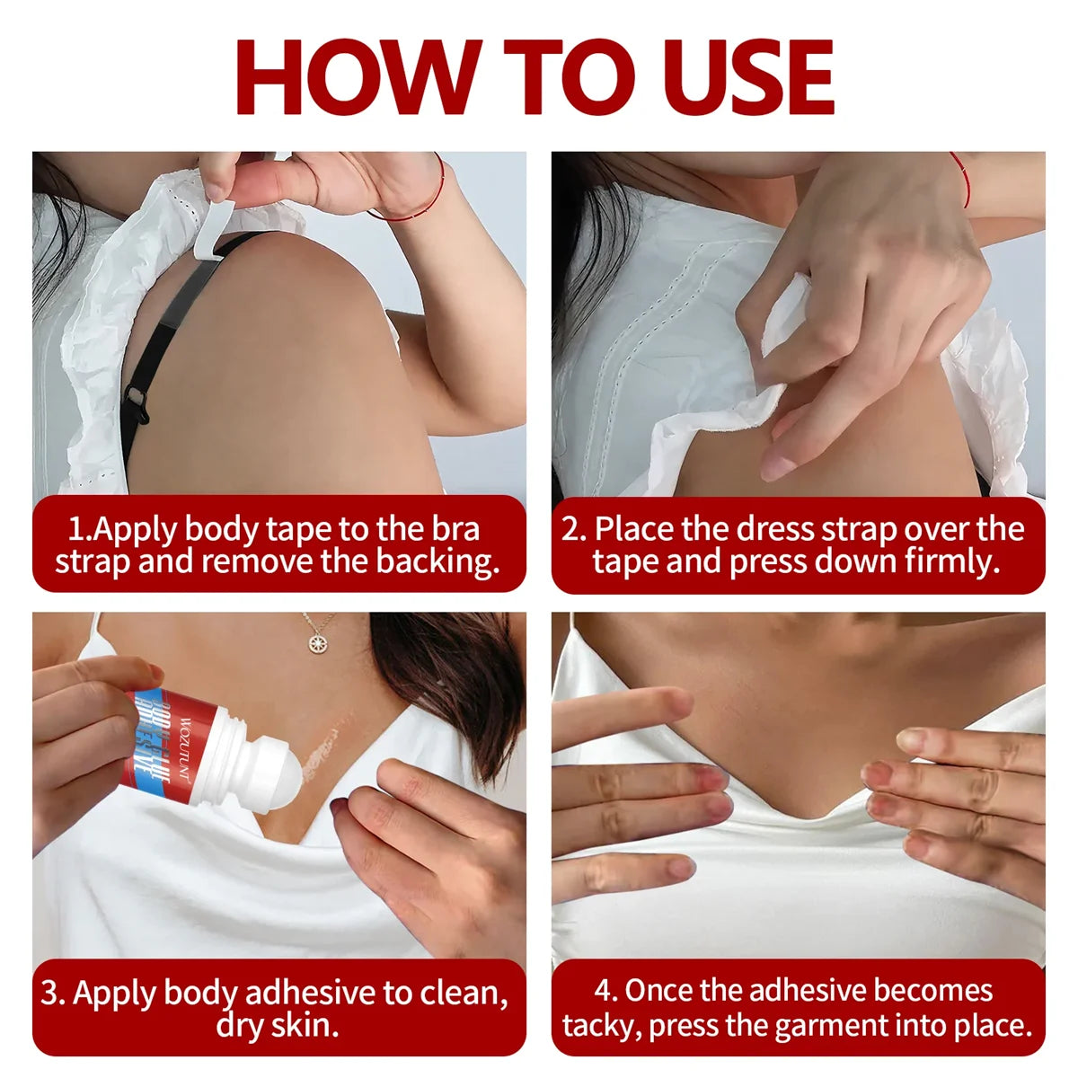 Multi-use Body Adhesive for Bond Wig Clothing Super Sticky Anti-Exposure Clothes Glue Invisible Stain-free Rollerball Skin Glue