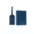 Customized letter pu leather anti-loss luggage tag + two-piece set for travel document and passport holders