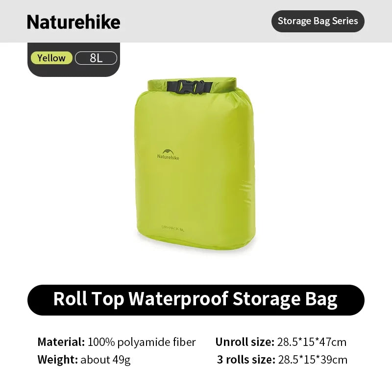 Naturehike Rolled Storage Bag Outdoor Travel Hiking Lightweight Waterproof Vacuum Compression Dispenser Bags Portable Organizer
