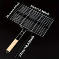Large BBQ Grill Basket, Rectangular Metal Grid - for Fish,Chicken Wings,Steak,Shrimp,Veg - Outdoor Camping Backyard BBQ
