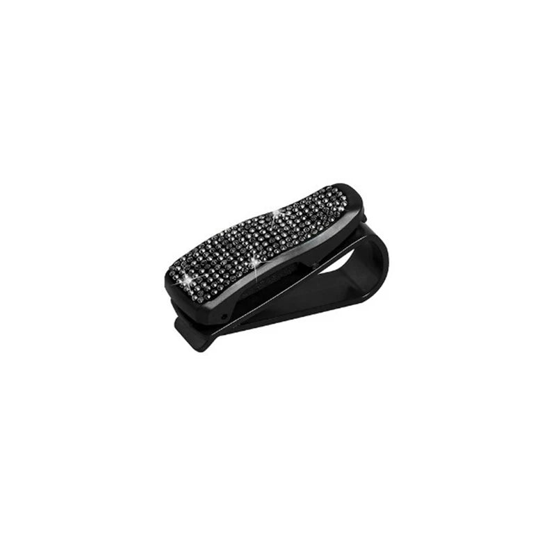 Rhinestone Car Glasses Clip Car Sun Visor Glasses Case Sunglasses Bracket Card Bill Ticket Organizer Holder Auto Accessories