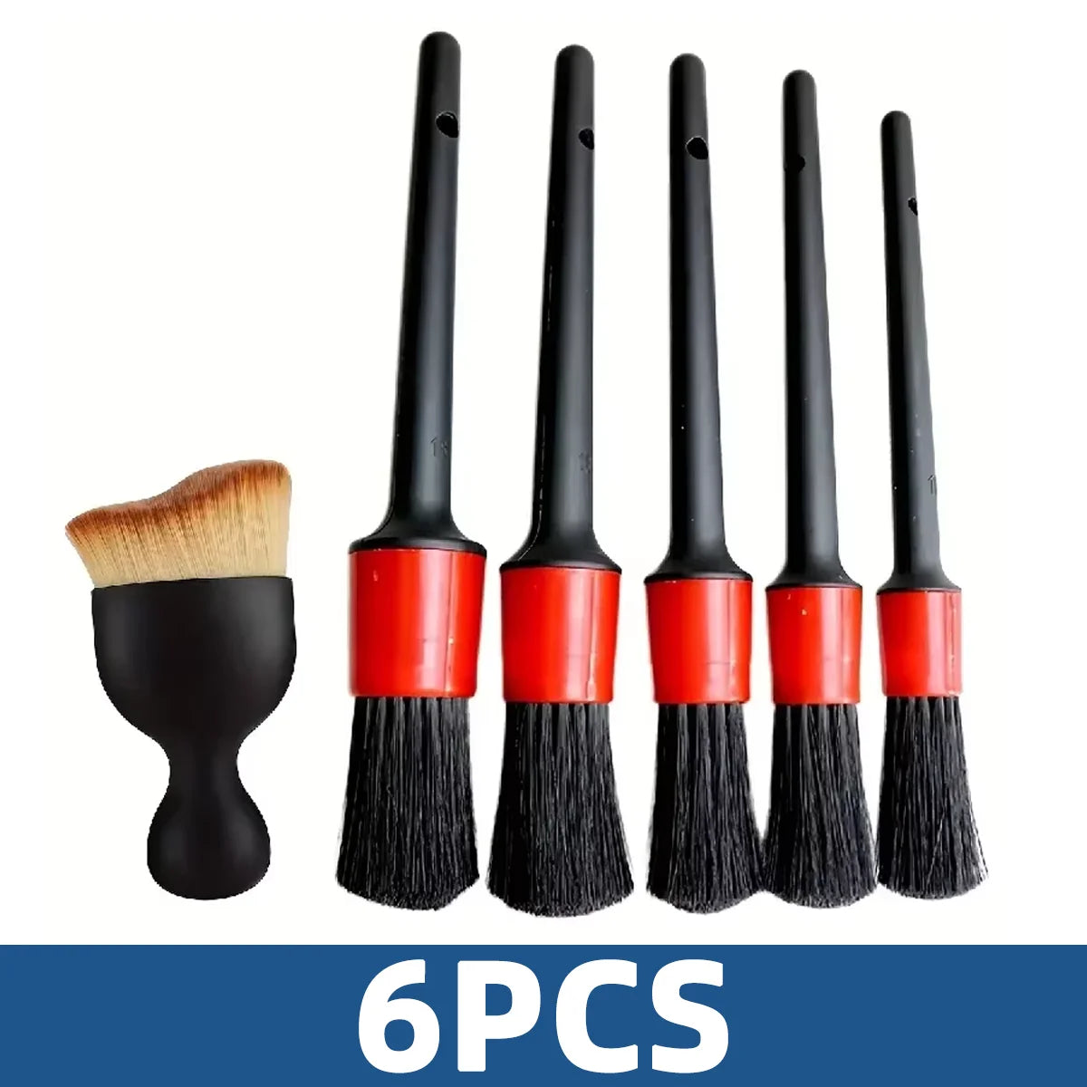 6pcs Cleaning Brush Set Multifunctional Detail Brush Air Conditioning Vent Cleaning Tool Car Interior Detail Cleaning Brush Set