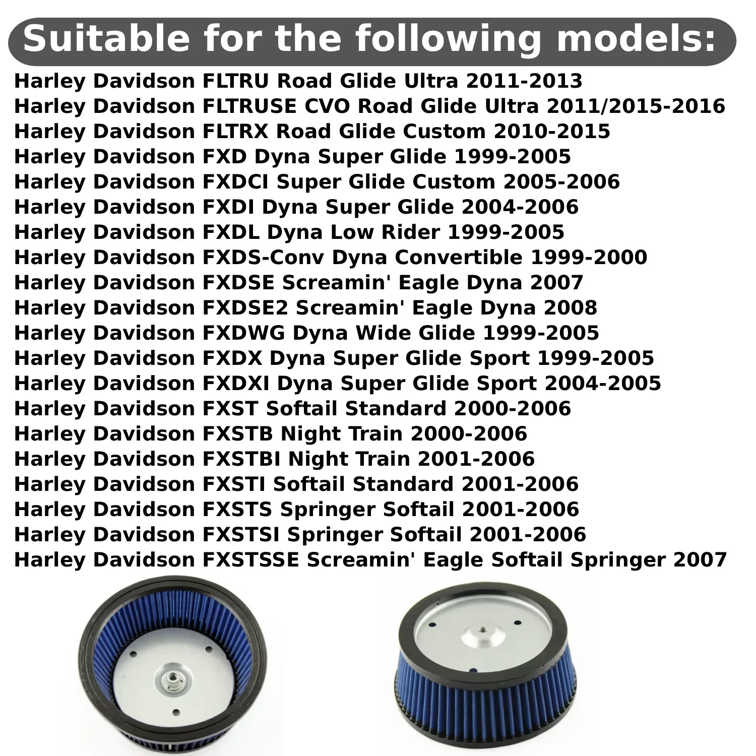 Air Filter Intake Air Cleaner Element For Harley Davidson FLHTCSE2 Screamin' Eagle Electra Glide FLHTCUSE2 FLHTCUTG FLHTI FLHTK
