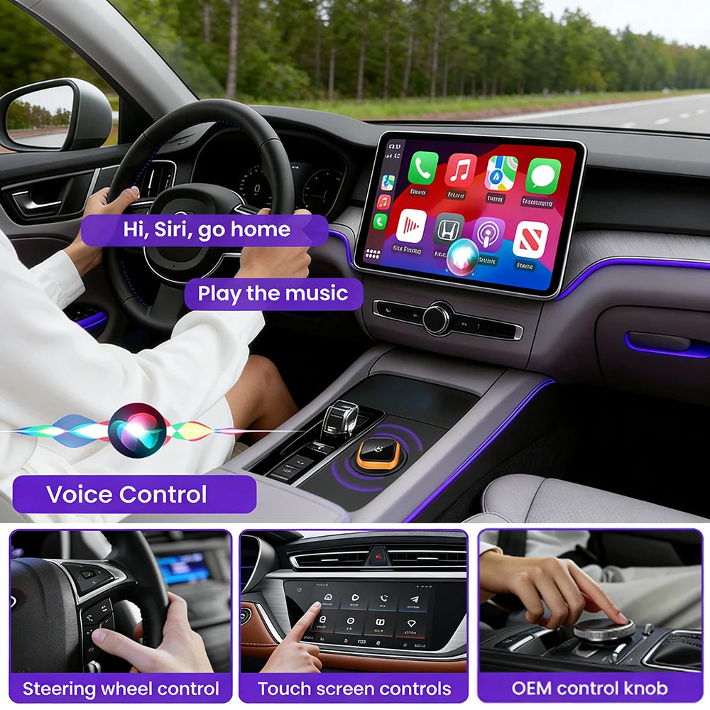 2026 New Mini Slim [USB C], 2-in-1 Wireless CarPlay Adapter & Android Auto Adapter, Plug & Play, 5s Auto-Connect Wireless Carpla