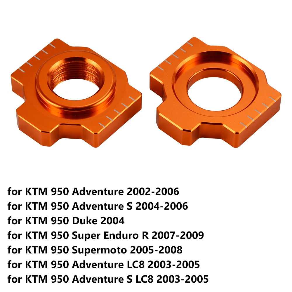 For KTM 690 SMC R 690 Enduro Axle Block Chain Adjusters for KTM 790 Duke 890 ADV/R 950 LC8 990 SMT ADV 1190 RC8 1290 SAR SAS SAT