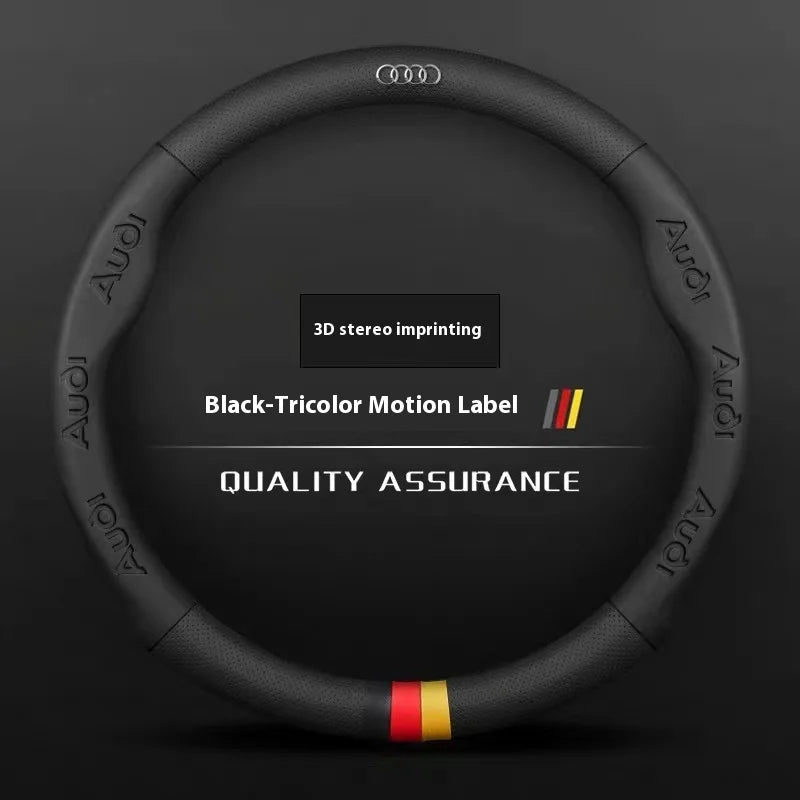 Car Steering Wheel Cover for Audi ABT A1 A2 A3 A4 A5 A6 A7 A8 Q2 Q3 Q4 Q5 Q7 Q8 TT RS3 RS4 RS5 RS6 RS7 S3 S4 S5 S6 S7 S8 S Line