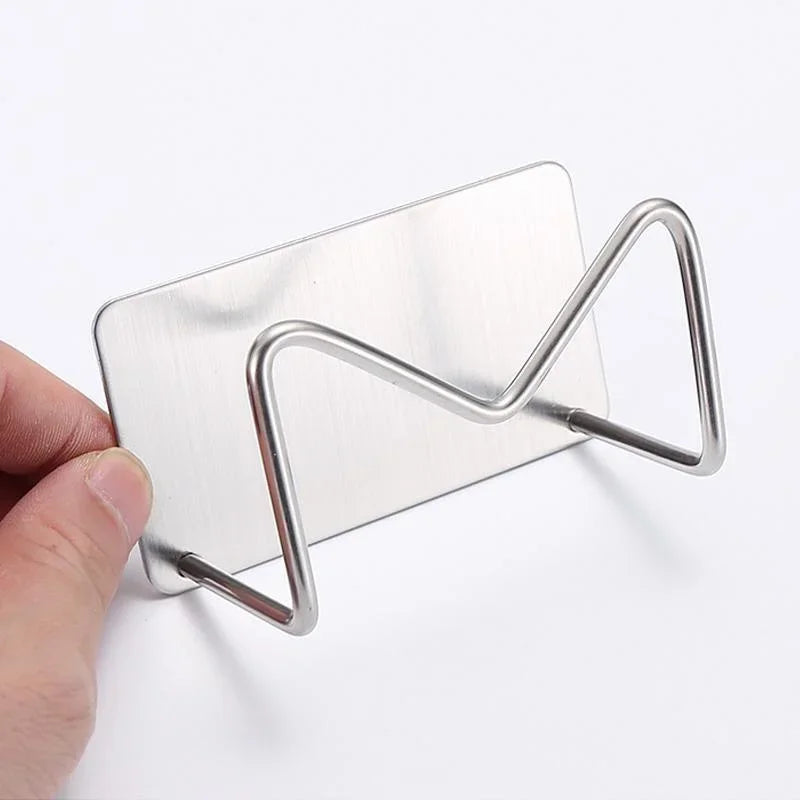 1 Pcs Stainless Steel Sink Sponges Holder Kitchen Self Adhesive Drain Drying Shelf Kitchen Accessories Storage Holder Wall Hooks