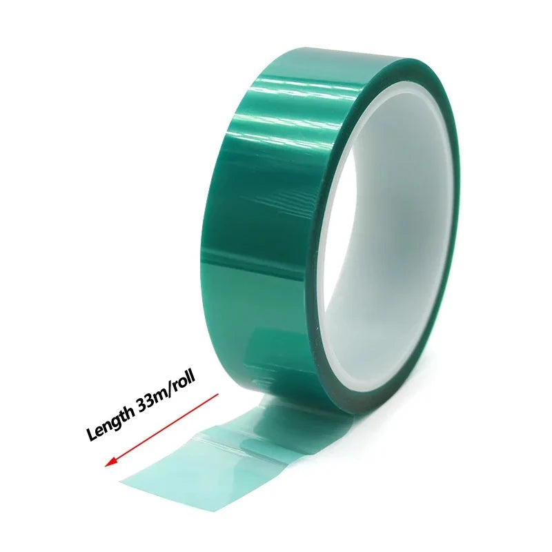 33M/Roll Green PET Film Tape 3mm-100mm High Temperature Heat Resistant PCB Solder SMT Plating Shield Insulation Protection Tapes
