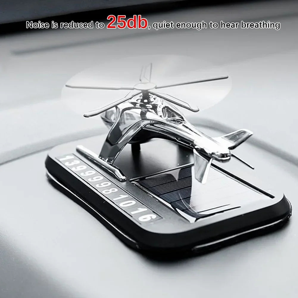 Solar Car Air Freshener With Hidden Phone Plate Helicopter Styling Propeller Perfume Diffuser Auto Novelty Fragrance Accessories
