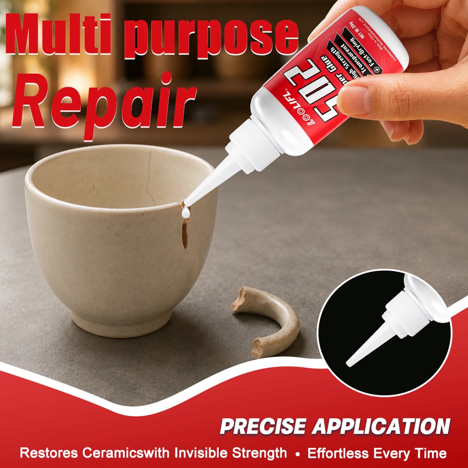 Quick Dry Super Glue 502 Instant Strong Bond Multi‑purpose Clear For Home Industrial Daily Fixing Metal Wood Glass DIY Repair