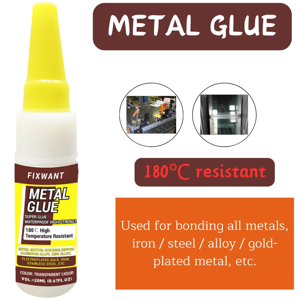 180℃ High Temperature Resistant Strong Metal Glue for Metal Mutual Bonding Copper Aluminum Alloy Zinc Alloy Iron Adhesive