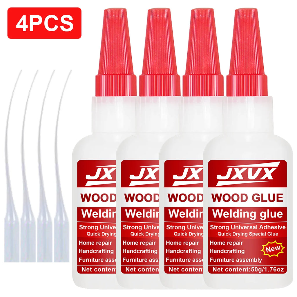 Fast-Drying Wood Glue, 50 G. Heat-Resistant and Waterproof Adhesive for Furniture, Home Repairs and Crafts