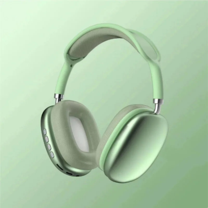 P9 Plus Max Overhead Wireless Bluetooth Earphones Noise-Canceling Long Standby Card-Slot Large Cushioned Ear Covers for Comfort
